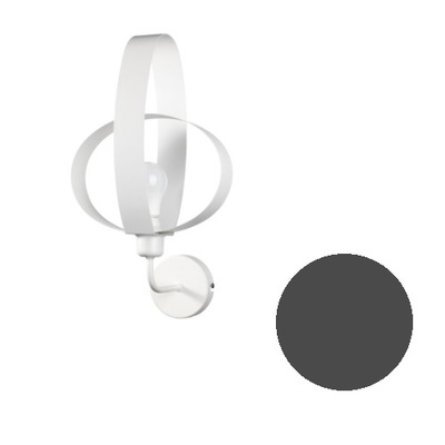 Applique moderna scura grigio antracite deisgn ellisse in metallo alta 43cm  41424