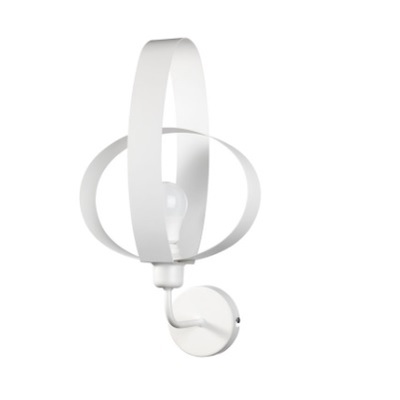 Applique moderna ellisse in metallo bianco alta 43cm  41423