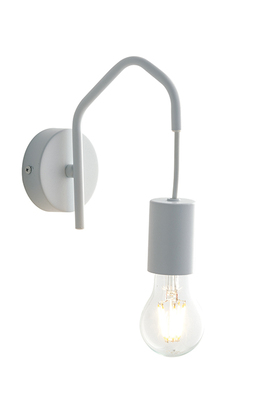 Applique1 luce bianco opaco filo che scende e lampadina a vista 39807 LUCI MODERNE