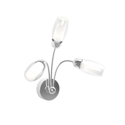Applique 3 luci braccetti rigidi sagomati cromo vetrini moderni 1011/A3-A FEELING TOP LIGHT