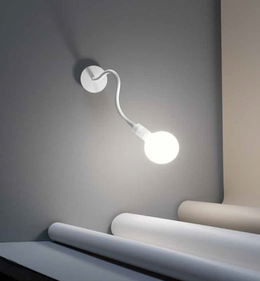 Lampada a parete applique o plafoniera 1 luce E27 flessibile lampadina a vista 6682B PERENZ