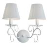 Applique doppia ghirigori piattino cristallo paralume bianco 42353 LUCI MODERNE