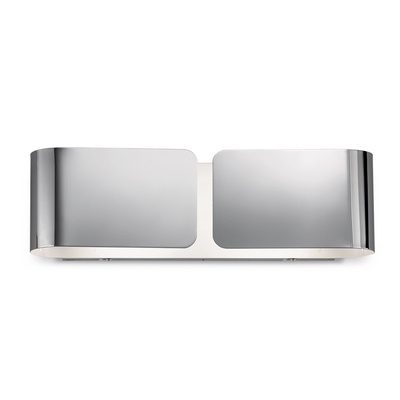 Applique cromata in metallo due luci E27 CLIP AP2 SMALL CROMO IDEAL LUX