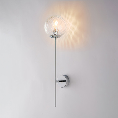 Applique essenziale verticale moderna cromata con sfera trasparente 43658 DEMETRA LUCI MODERNE