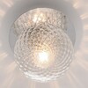 Particolare di Applique moderna piccola sfera trasparente vetro decorato base cromo  43679