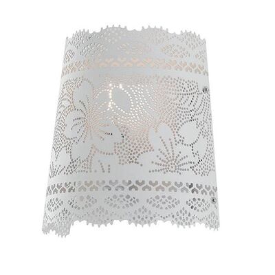 Applique a parete bianca romantica decoro fiori pizzo traforato 42294 LUCI MODERNE