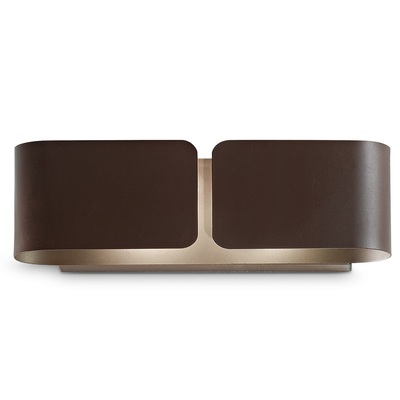 Applique doppia luce lineare brunita luce indiretta classica moderna CLIP AP2 SMALL COFFEE IDEAL LUX