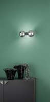 Lampada da parete applique 2 sfere vetro fume design verticale orizzontale 41863 COLORI E LUCI