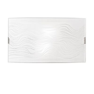 Applique fascia vetro bianco ghirigoro 35x20 2xE27  42693