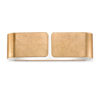 Applique da parete 2 luci foglia oro  lunga 44cm CLIP AP2 SMALL ORO IDEAL LUX