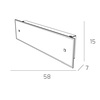 Misure Applique grande rettangolare vetro lucido lineare 58x15 2 E27