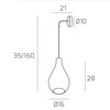 Misure Applique lunghezza regolabile vetro moderno a goccia trasparente  41632