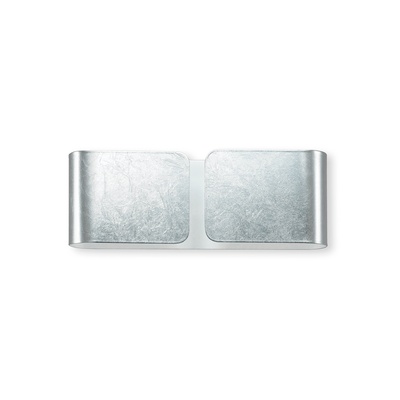 Lampada parete metallo foglia argento 25cm CLIP AP2 MINI ARGENTO IDEAL LUX