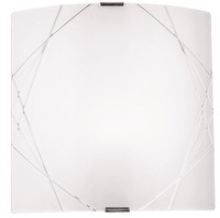 Applique quadrata bianco lucido 26x26cm righe trasparenti 39194 LUCI MODERNE