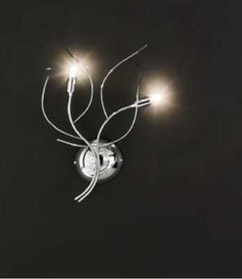 Applique a 2 luci con rami cromati  41741