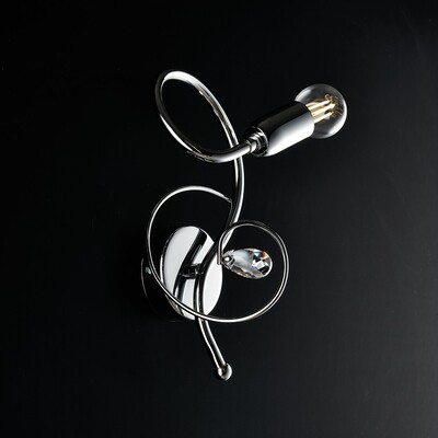 Applique 1 luce cromato con goccia trasparente cristallo 40549 LUCI MODERNE