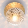 Particolare di Applique o plafoniera con sfera in vetro trasparente artistico 1 luce base in metallo