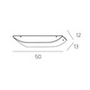 Particolare di Applique curvata orizzontale stretta e lunga 50cm  43386