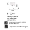 Misure Applique camera da letto rettangolo tessuto e luce lettura