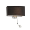 Immagine aggiuntiva di Applique moderna nera camera da letto in tessuto con luce lettura direzionabi