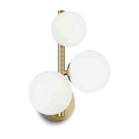 Applique tre sfere in vetro bianco con montatura oro satinato PERLAGE AP3 OTTONE IDEAL LUX