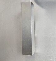 Applique moderna tubo quadro verticale in foglia argento con 2 luci GU10 sopra e sotto  35489
