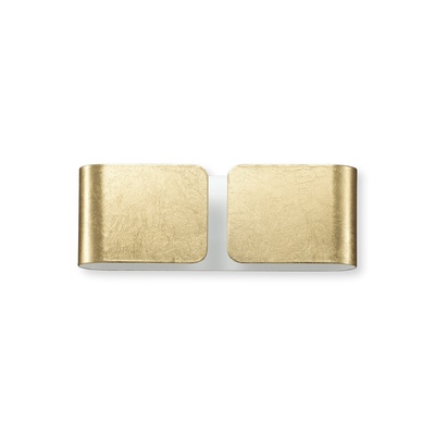 Lampada da parete piccola oro in foglia 25cm CLIP AP2 MINI ORO IDEAL LUX