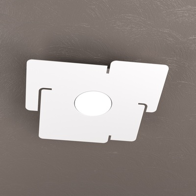 Applique plafoniera 1 luce metallo bianca 26,5x25cm 1161/1 ECHO TOP LIGHT