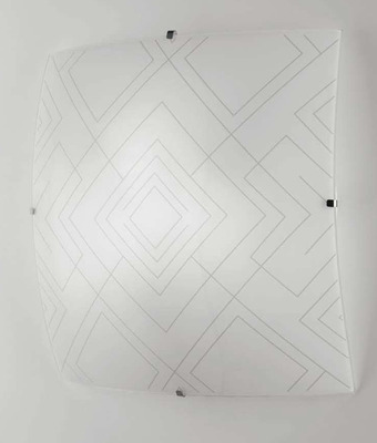 Plafoniera o applique quadrata decoro grigio 2 luci 30x30cm 39198 LUCI MODERNE