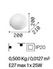 Immagine aggiuntiva di Applique sfera acrilico 20cm texture carta CARTA AP1 D20 IDEAL LUX