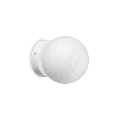 Applique parete piccola pallina acrilico 10cm texture carta CARTA AP1 D10 IDEAL LUX