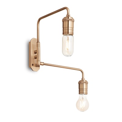 Applique aste piegate sporgenti 2 luci ottone anche assenza punto luce a parete TRIUMPH AP2 IDEAL LU