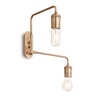 Applique aste piegate sporgenti 2 luci ottone anche assenza punto luce a parete TRIUMPH AP2 IDEAL LU