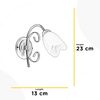 Particolare di Applique classica braccetto in bronzo sfumato e vetro tulipano  43645