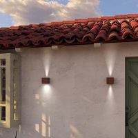 Applique up & down a cubetto finitura corten 10x10 cm LED da esterno 10W IP65  45673