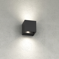 Applique LED nera a cubo essenziale esterno 12x12cm CCT 20W luce sopra e sotto  45671