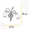 Immagine aggiuntiva di Applique foglie nere ramate 2 luci classica contemporanea  43221