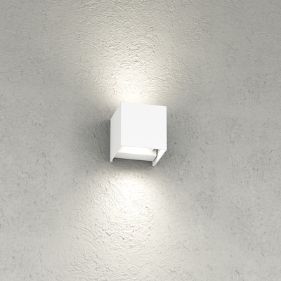 Applique cubetto fascio sopra e sotto LED bianca da esterno 10x10 cm 10W CCT IP65  45672