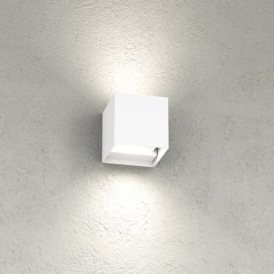Applique LED da esterno bianca a cubo 12×12 cm 20W CCT IP65  45668