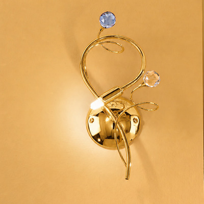 Applique 1 luce montatura oro sferette in cristallo piccole superfici da valorizzare 02559/AP1-CS TE