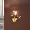 Applique ricca di dettaglio braccetto oro vetro fiore ambra  45333