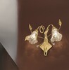Applique ornamentale 2 luci gocce e foglioline vetro fiore  45334