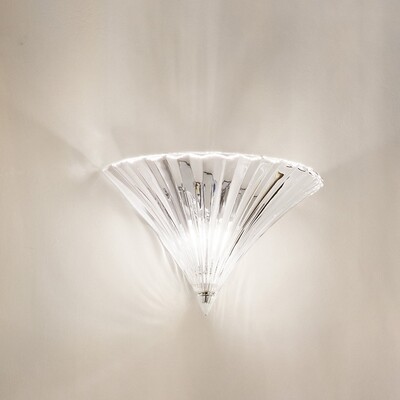 Applique importante coppa grande vetro trasparente plisse SANTA AP1 BIG TRASPARENTE IDEAL LUX