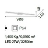 Immagine aggiuntiva di Lampada per specchio bagno lunga 90cm LED 3000K bianca IP54 MAKE-UP AP D90 ID