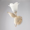 Applique mazzolino foglie avorio e oro vetro a fiore  42394