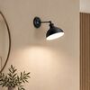 Applique nera orientabile a cupola stile industrial soft  45561