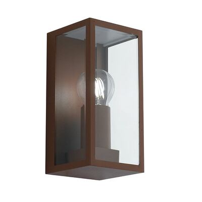 Applique squadrata in metallo bronzato con vetro trasparente  42803