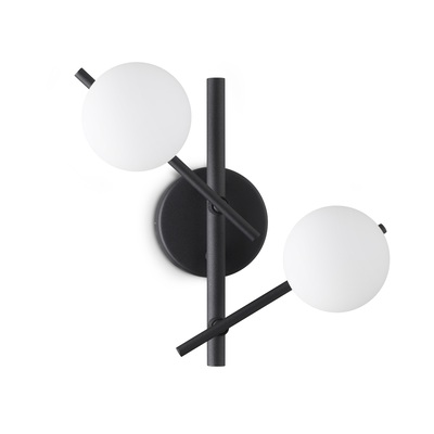 Applique design bacchette nere incroci e sfere ATLAS AP2 NERO IDEAL LUX