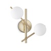 Lampada a parete bacchette metallo dorato e sfere contemporanea ATLAS AP2 ORO IDEAL LUX
