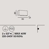 Immagine aggiuntiva di Applique semplice paralume in tessuto 2 luci E27 rigore delicato  43957